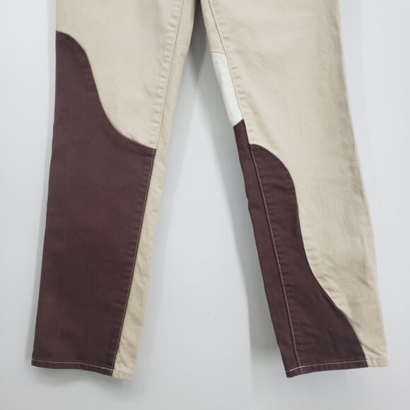 Pacsun Eco Paneled Mom Jeans 24 Womens Color Block Wave High Rise Cream Brown - Picture 5 of 10